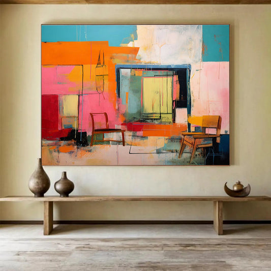 Colorful Spatial Abstract for Modern Living Room DLZ3023