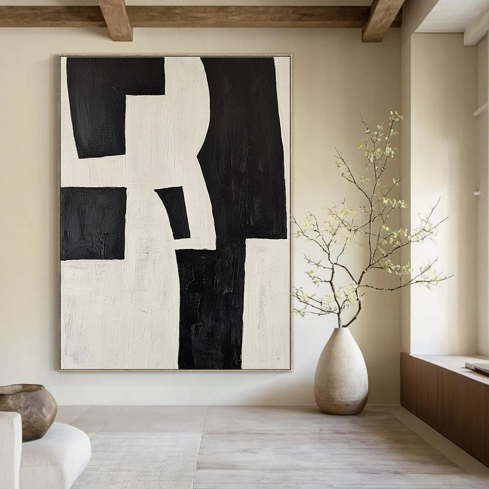 Black and White Geometric Abstract for Minimalist Studio & Modern Office STSC389