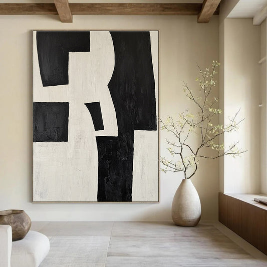 Black and White Geometric Abstract for Minimalist Studio & Modern Office STSC389