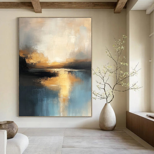 Abstract Lake Sunset for Tranquil Home Office & Nature - Inspired Lounge STSC198