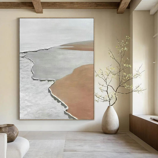 Earth - Toned Abstract Layers Art for Desert Lodge & Ceramic Studio DLZ0617