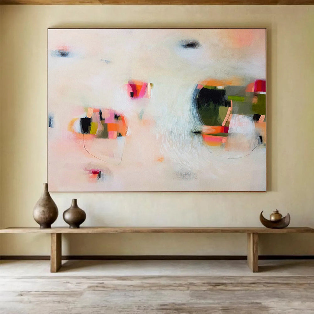 Pink - White Minimalist Abstract Art for Delicate Nurseries DLZ2418