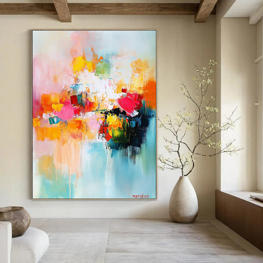 Colorful Abstract Blooms for Bright Café & Bohemian Bedroom STSC414