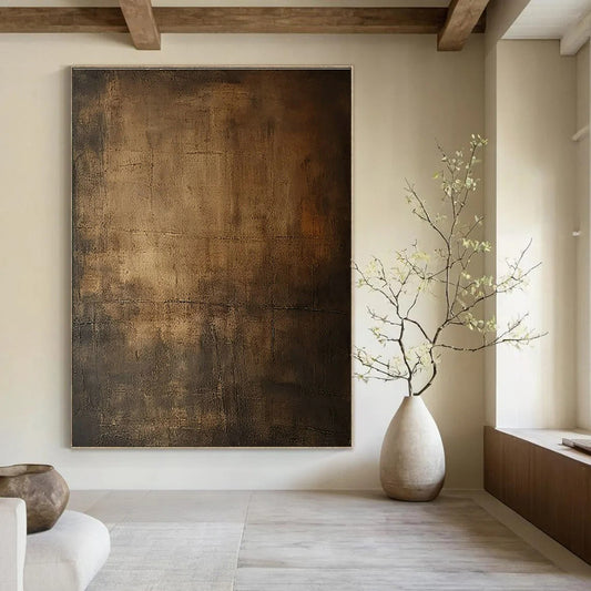 Dark Brown Textured Art for Rustic Restaurant & Industrial - Style Office DLZ1841