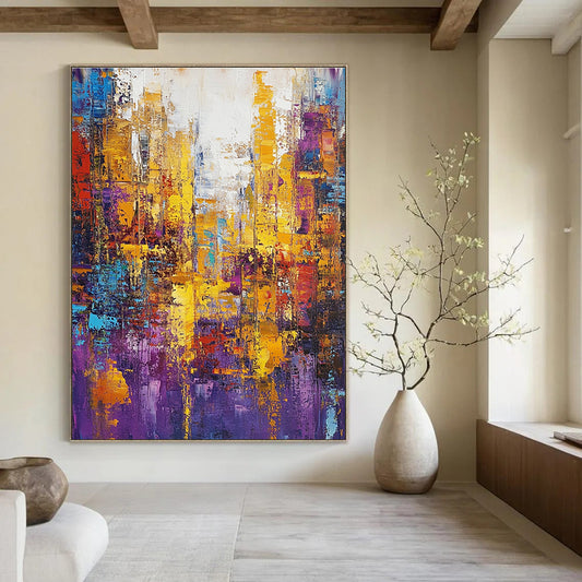 Colorful Abstract Cityscape for Modern Hotel Lobby & Urban Art Gallery STSC160