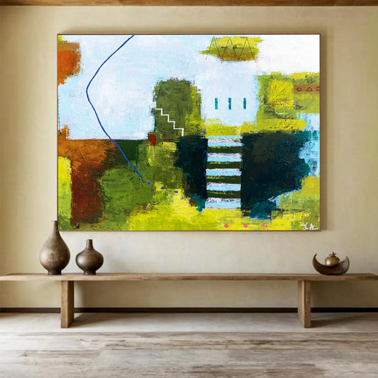 Green - Yellow Architectural Abstract for Modern Real Estate Office DLZ2945
