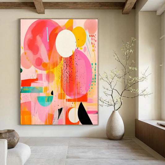 Colorful Circle Drip Art for Modern Living Room & Creative Café DLZ2090