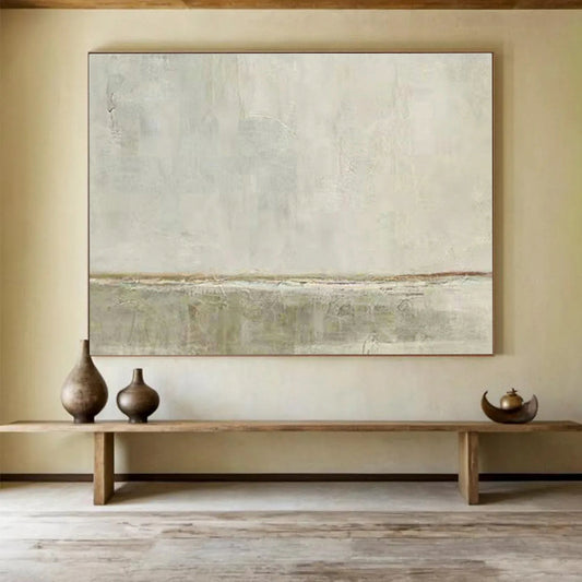 Minimalist Gray - White Abstract Art for Calm Therapy Office Waiting Rooms DLZ3120