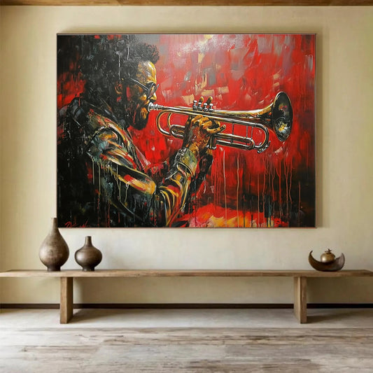 Jazz Trumpeter Art for Music Bar & Retro - style Café SC120
