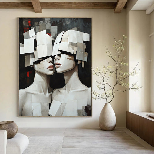 Cubist Figures Thought - Provoking Art for Modern Art Museum & Creative Home Studio STSC1455