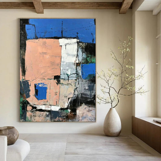 Architectural Color Block Abstract Art for Industrial - Chic Loft & Design - Focused Office DLZ0765