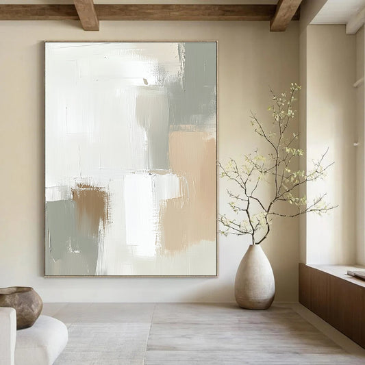 Neutral - Toned Abstract for Scandinavian - Style Home & Calm Meditation Space STSC379
