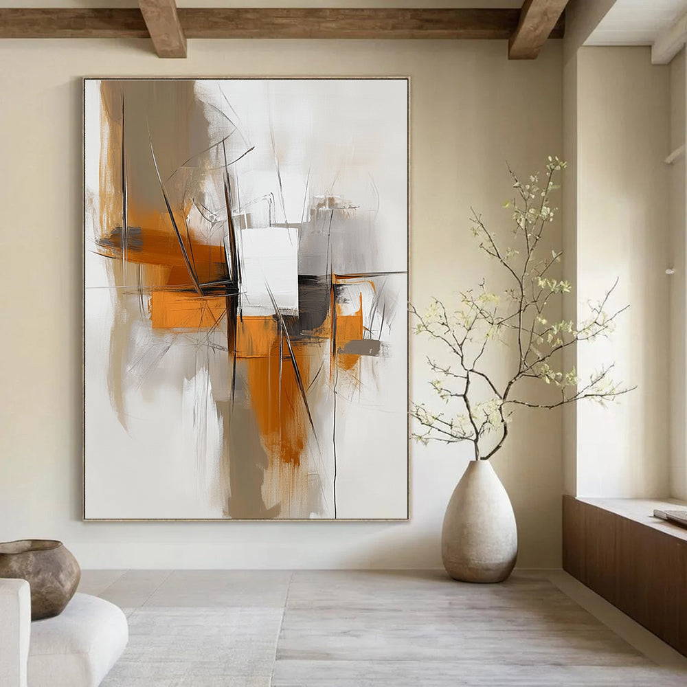 Dynamic Orange and Gray Abstract for Modern Office & Industrial - Style Restaurant STSC842