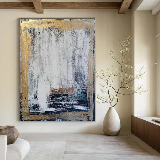 Gold - Framed Abstract Art for Luxury Hotel Lobby & Art - Centric Dining Room DLZ2113