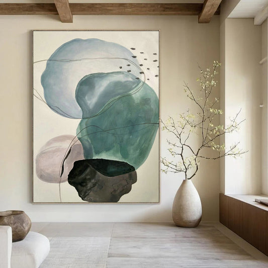Colorful Ink - Wash Geometric Art for Eclectic Living Room & Modern Boutique Hotel DLZ0757