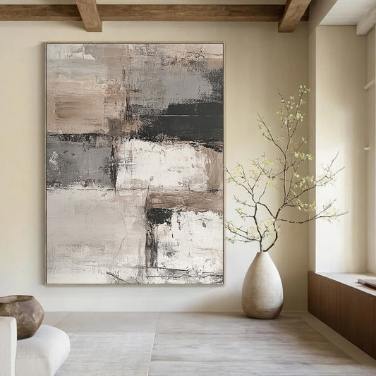 Layered Neutral Abstract for Contemporary Living Space & Art - Centric Workplace STSC269