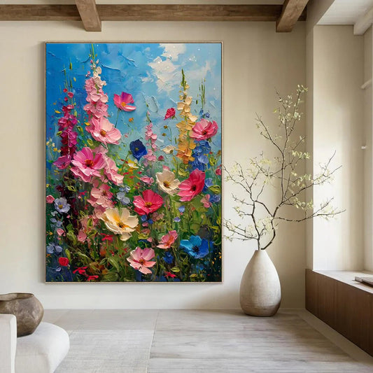 Vivid Wildflower Field Art for Garden Pavilion & Bedroom DLZ2294