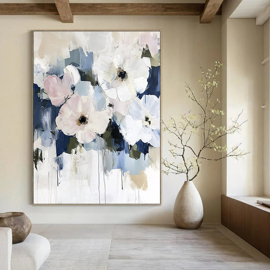 Artistic Blue - Background Flower Art for Art Gallery & Office Lounge STSC056