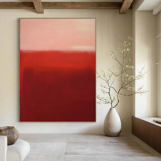 Gradient Red Abstract Art for Luxury Hotel Suite & Art Deco Home Bedroom DLZ1624