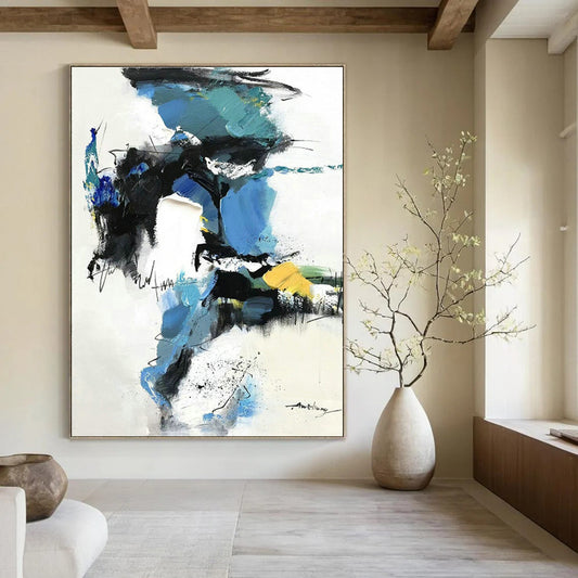 Blue - Green Abstract Art for Creative Studio & Trendy Café DLZ0791