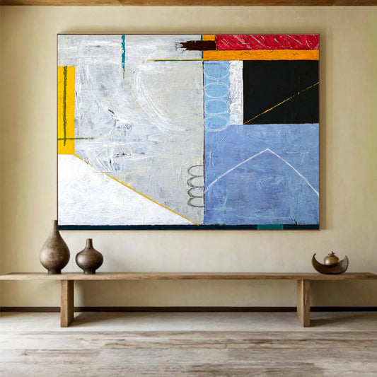 Geometric Color - Block Abstract Art for Modern Office Lobby DLZ2954