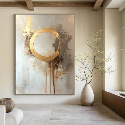Gold Circle Abstract for Modern Living Room & Luxury Hotel Lobby STSC170