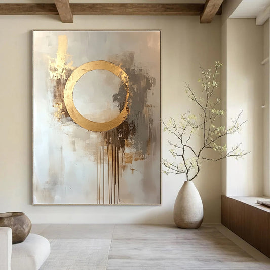 Gold Circle Abstract for Modern Living Room & Luxury Hotel Lobby STSC170