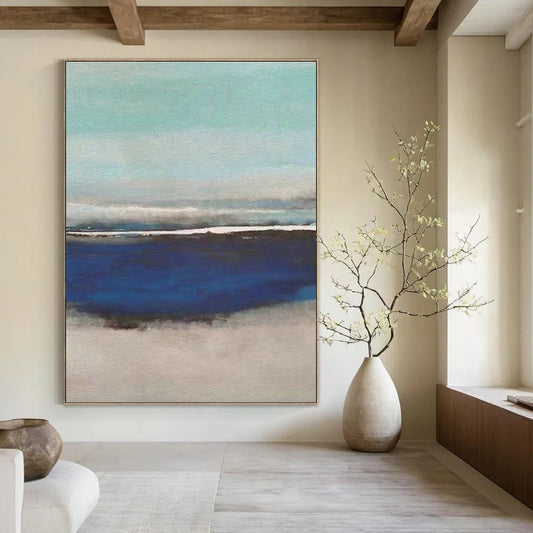 Minimalist Seaside Abstract for Japandi - Style Beach House & Zen - Inspired Yoga Studio DLZ0933