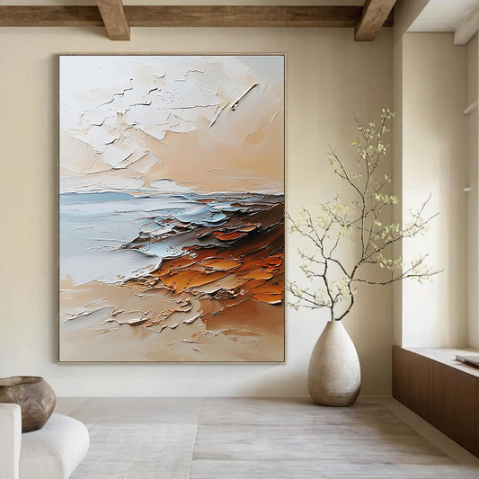 Textured Coastal Palette Art for Rooftop Bar & Creative Studio STSC096