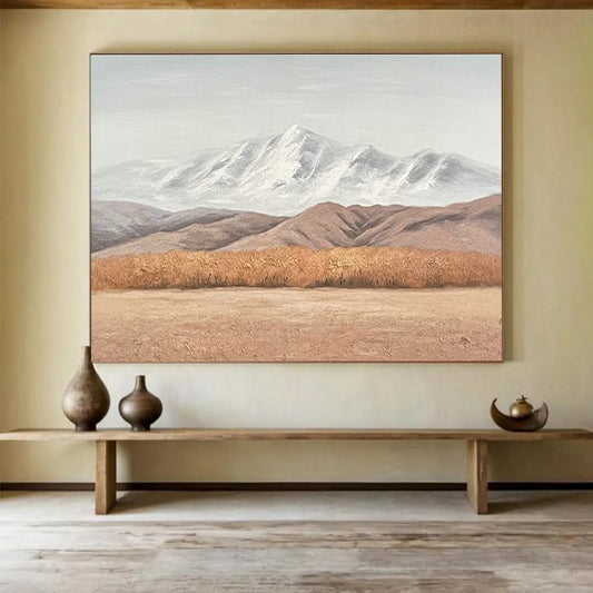 Snow Mountain Landscape Art for Adventure Lodge Common Area Walls DLZ3274