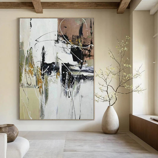 Black - White - Gold Abstract Art for Office & Living Room DLZ0320