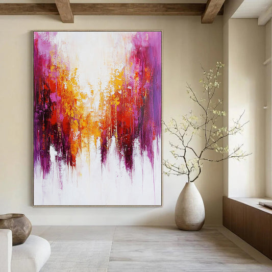 Purple and Orange Abstract Path for Art - Inspired Lounge & Sophisticated Spa STSC416