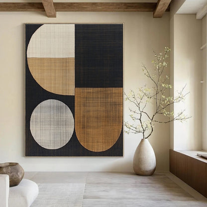 Geometric Textile Art for Modern Office Lounge & Minimalist Home Library STSC933