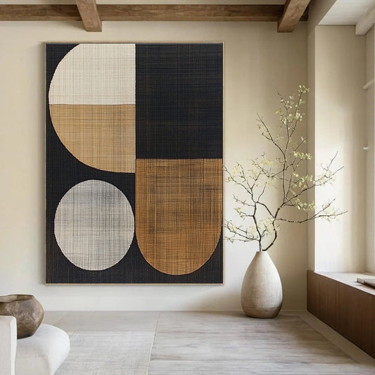 Geometric Textile Art for Modern Office Lounge & Minimalist Home Library STSC933