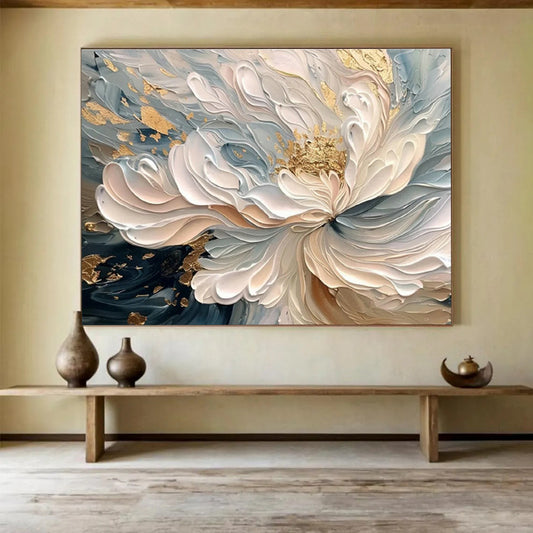 Gold - Dusted Floral Relief Art for Luxe Dining Room Elegance DLZ3066