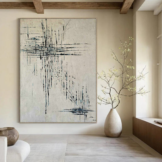 Line Texture Abstract Art for Minimalist Study & Contemporary Art Gallery DLZ0766