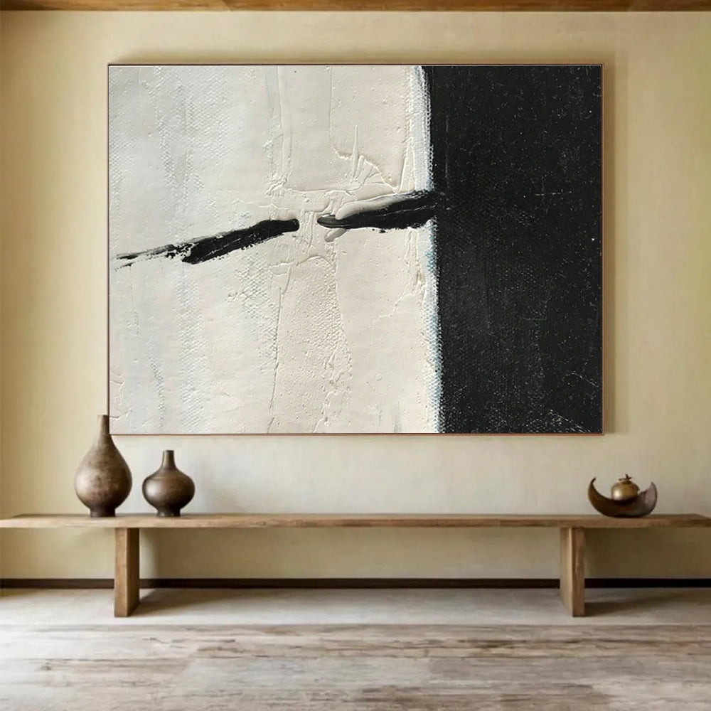 Black - White Abstract Art for Contemporary Art Gallery Bathrooms DLZ2561