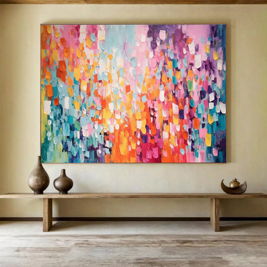 Pink - Toned Color Block Abstract Art for Women’s Boutique Dressing Areas DLZ3244
