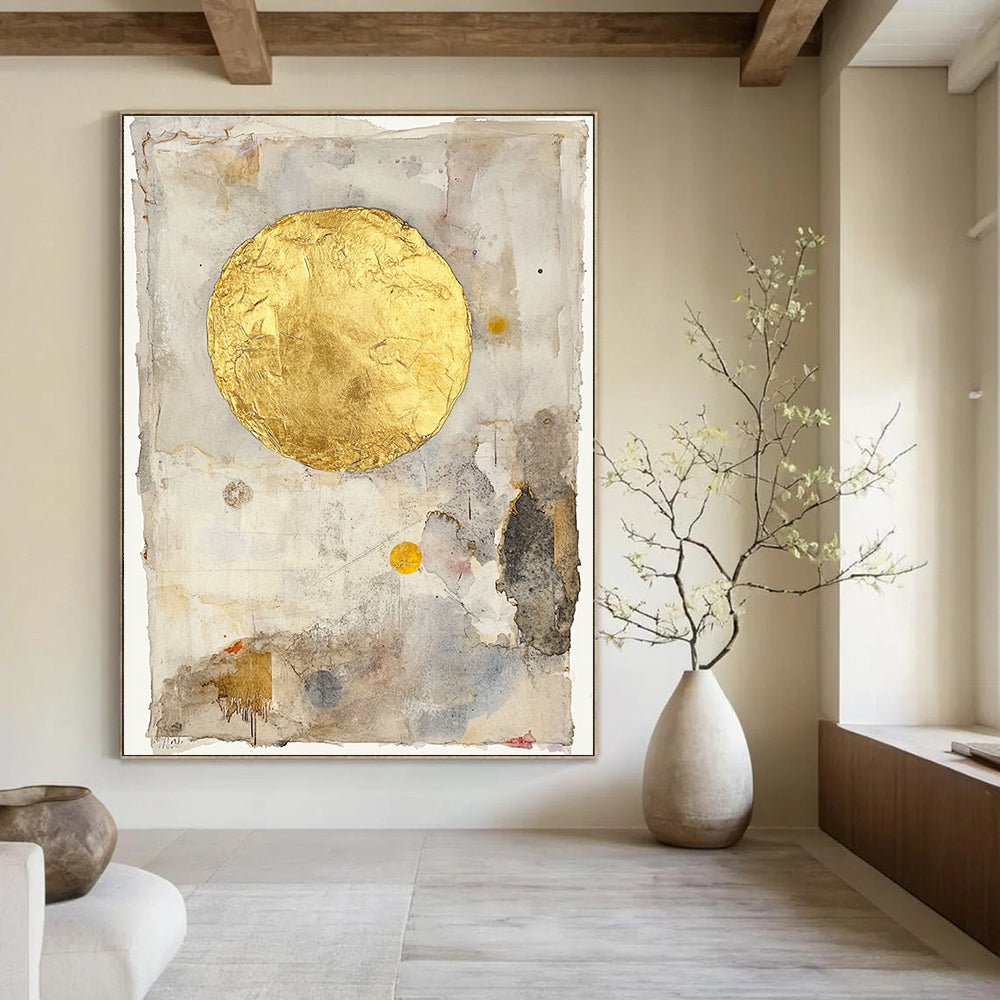 Gold Circle Collage for Art - Centric Lounge & Sophisticated Home Library STSC286
