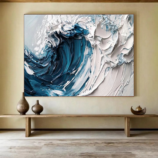3D Ocean Wave Relief Art for Nautical - Themed Restaurant Dining Walls DLZ3257