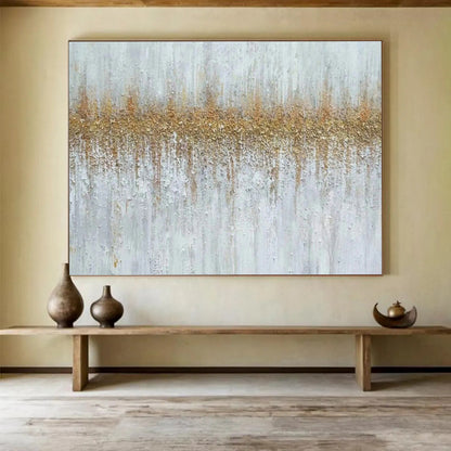 Gold - Gray Texture Abstract Art for Luxury Hotel Spa Waiting Areas DLZ2686