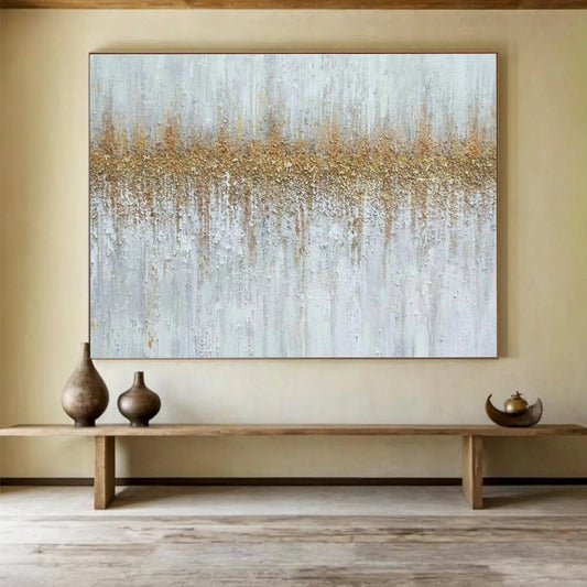 Gold - Gray Texture Abstract Art for Luxury Hotel Spa Waiting Areas DLZ2686