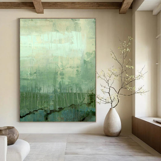 Green - Toned Misty Art for Nature - Inspired Library & Eco - Conscious Café DLZ0959