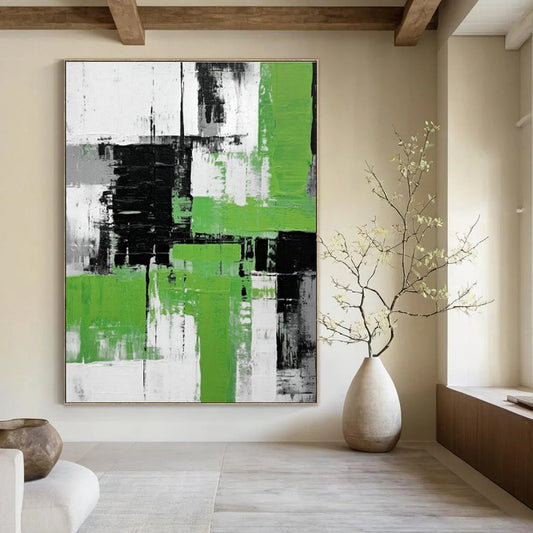 Green - White Geometric Art for Eco - Friendly Home Entryways DLZ0277