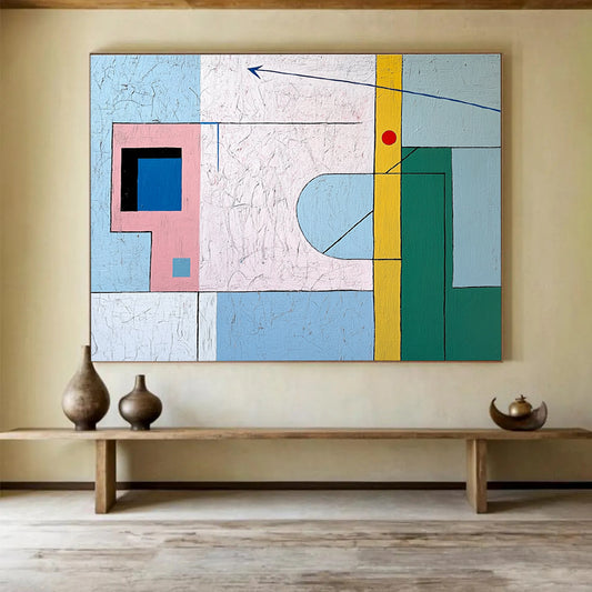 Geometric Line and Shape Art for Architectural Studio & Minimalist Café SC491