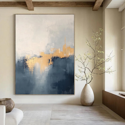 Gold - Accent Abstract Landscape Art for Bedroom & Luxury Hotel STSC731