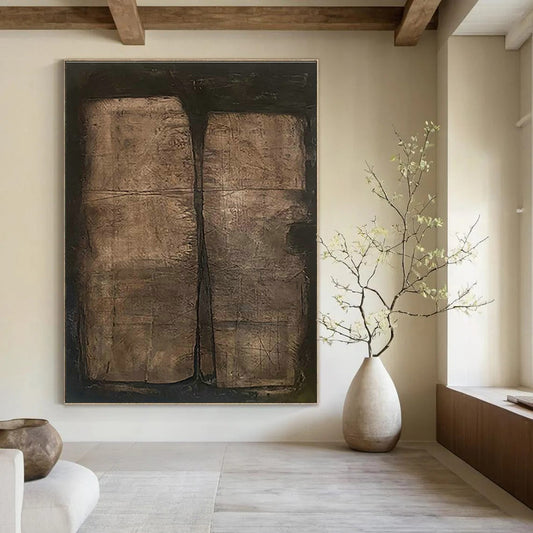 Brown - Textured Abstract Art for Retro - Inspired Study & Industrial - Chic Dining Room DLZ0869
