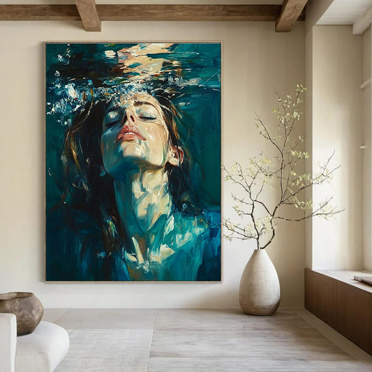 Woman Emerging from Water for Coastal Home Entryway & Beachfront Art Gallery STSC179