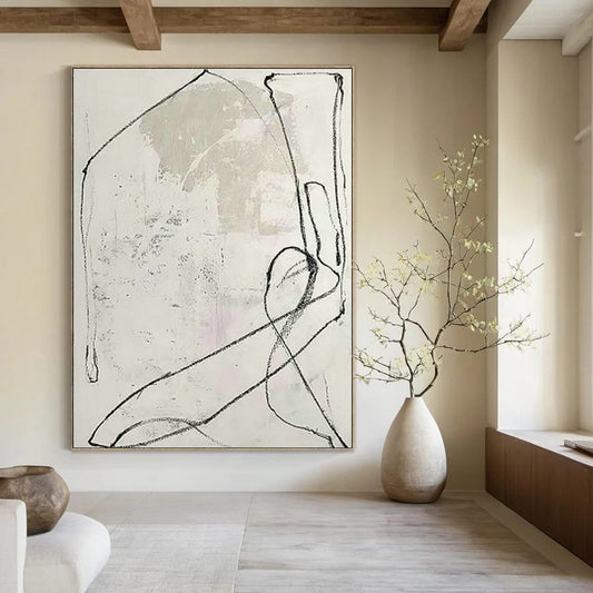 White - Wall Line Art for Minimalist Bedroom Headboards DLZ0256