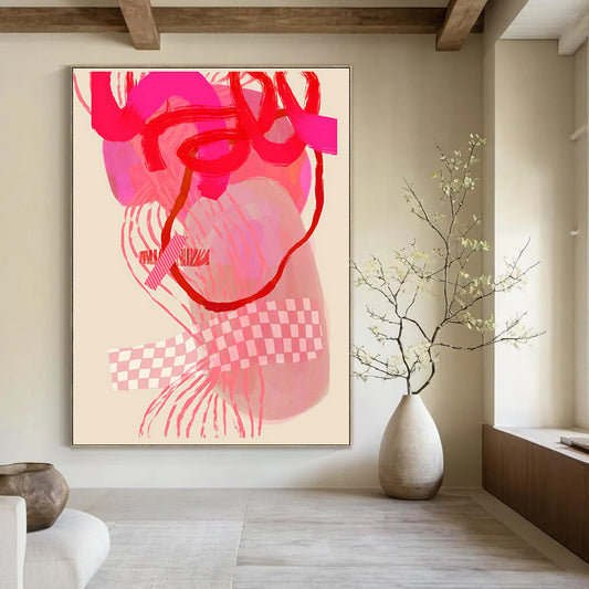 Pink - Themed Abstract Heart Art for Wellness Center & Fashion Boutique DLZ0639
